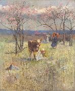 Charles conder An Early Taste for Literature, oil painting reproduction
